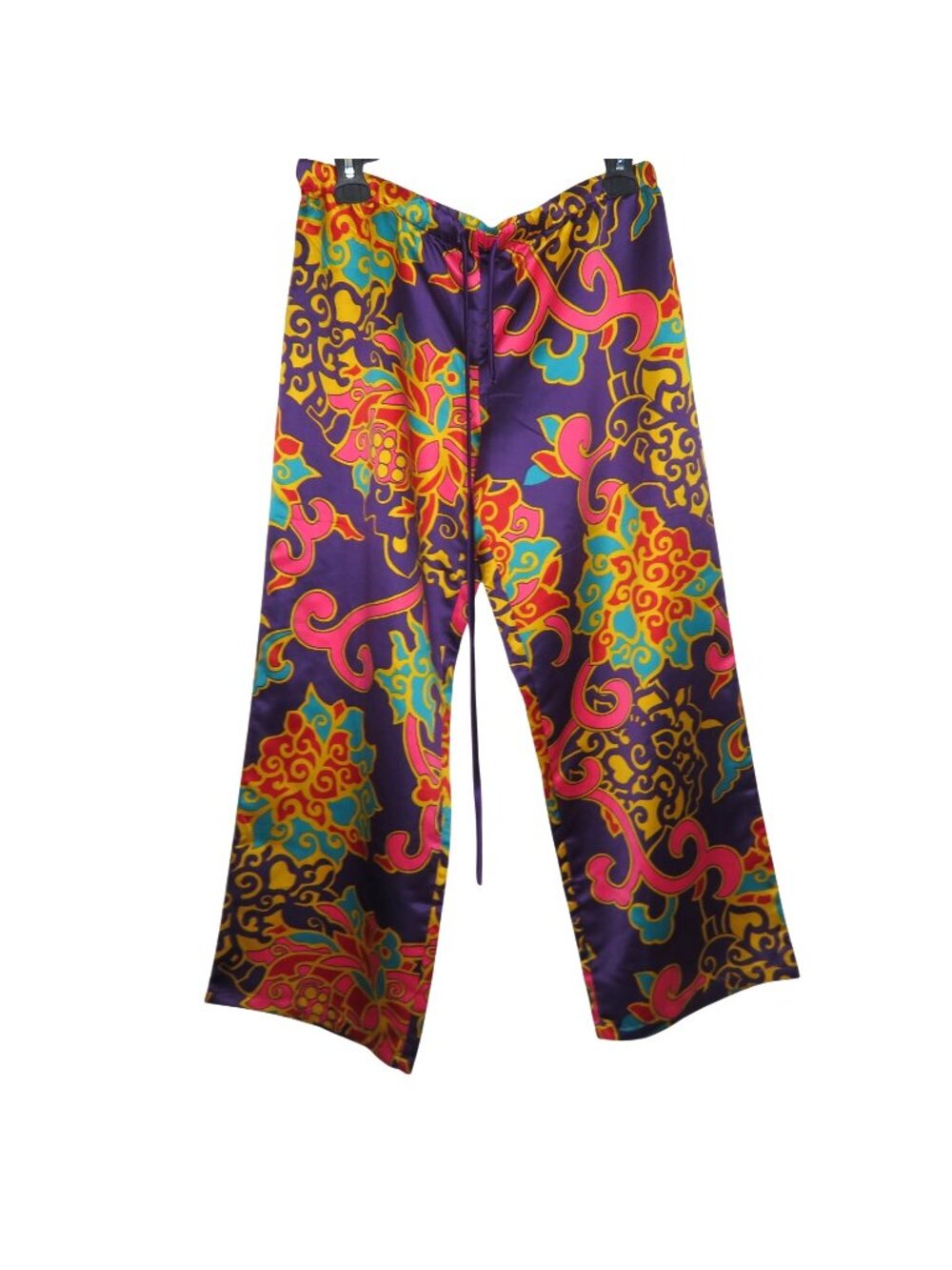 New Natori Womens Multicolor Satin Pajama Pants Size S 100% Polyester